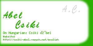 abel csiki business card